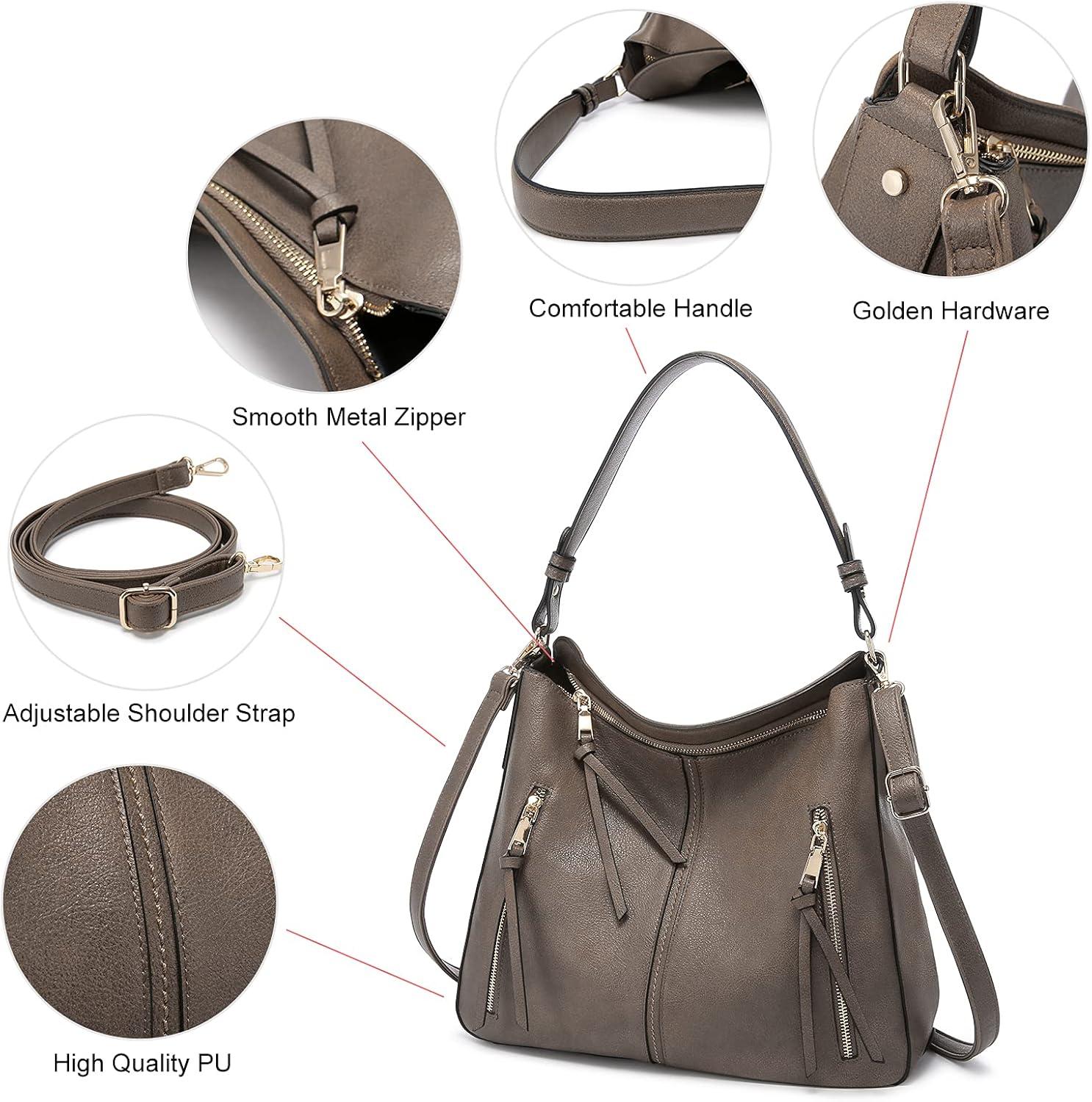 imageRealer Hobo Handbags Purses and Wallet Set for Women Shoulder Tote Bag with Adjustable Shoulder Strap Faux Leather