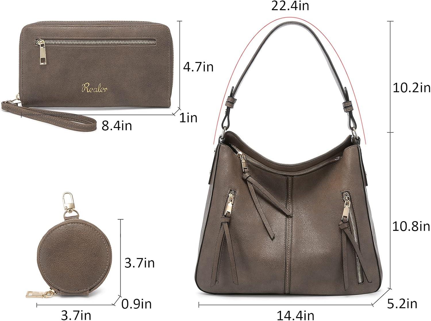 imageRealer Hobo Handbags Purses and Wallet Set for Women Shoulder Tote Bag with Adjustable Shoulder Strap Faux Leather