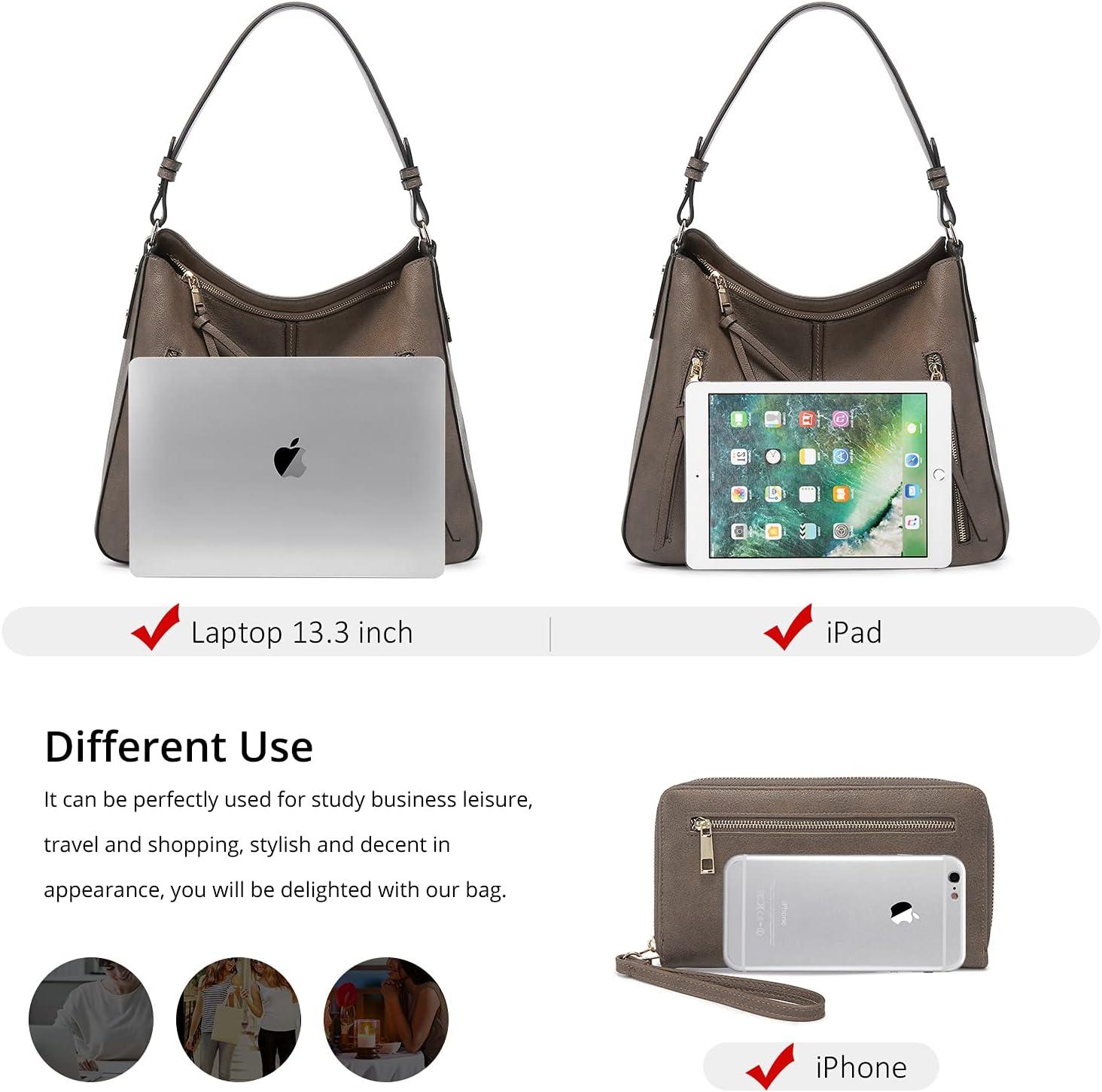 imageRealer Hobo Handbags Purses and Wallet Set for Women Shoulder Tote Bag with Adjustable Shoulder Strap Faux Leather