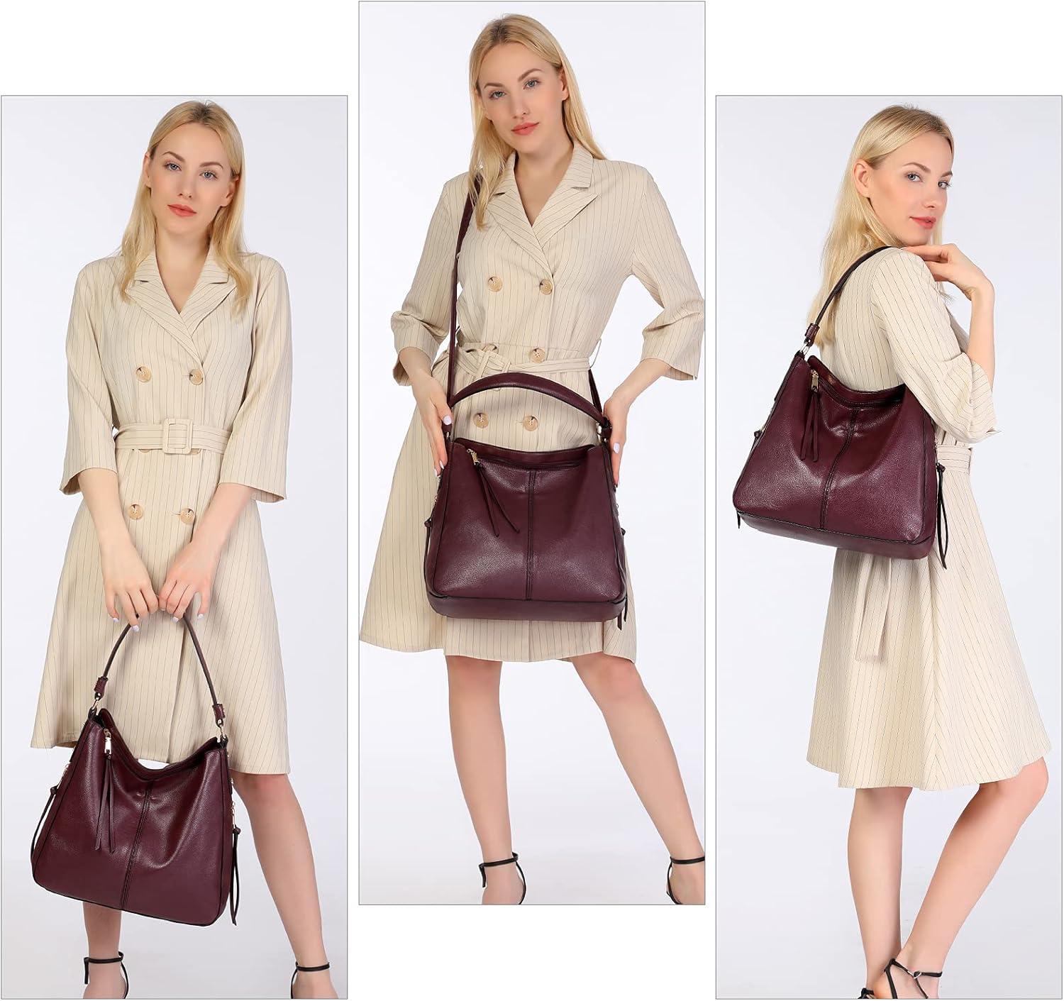 imageRealer Hobo Handbags for Women Large Hobo Bags Purses PU Leather Purses and Handbags Womens Purses Ladies Crossbody Bag