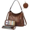 imageRealer Hobo Crossbody Bags for Women Designer Leather Hobo Handbags Retro Large Size Shoulder Bag Bucket Purse
