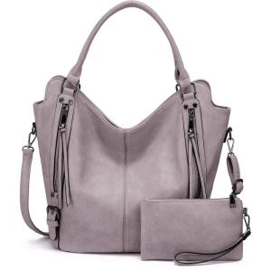 Tote Bag for Women PU Leather Shoulder Bags Fashion Hobo Bags Large Purse and Handbags with Adjustable Shoulder Strap(Light Purple)