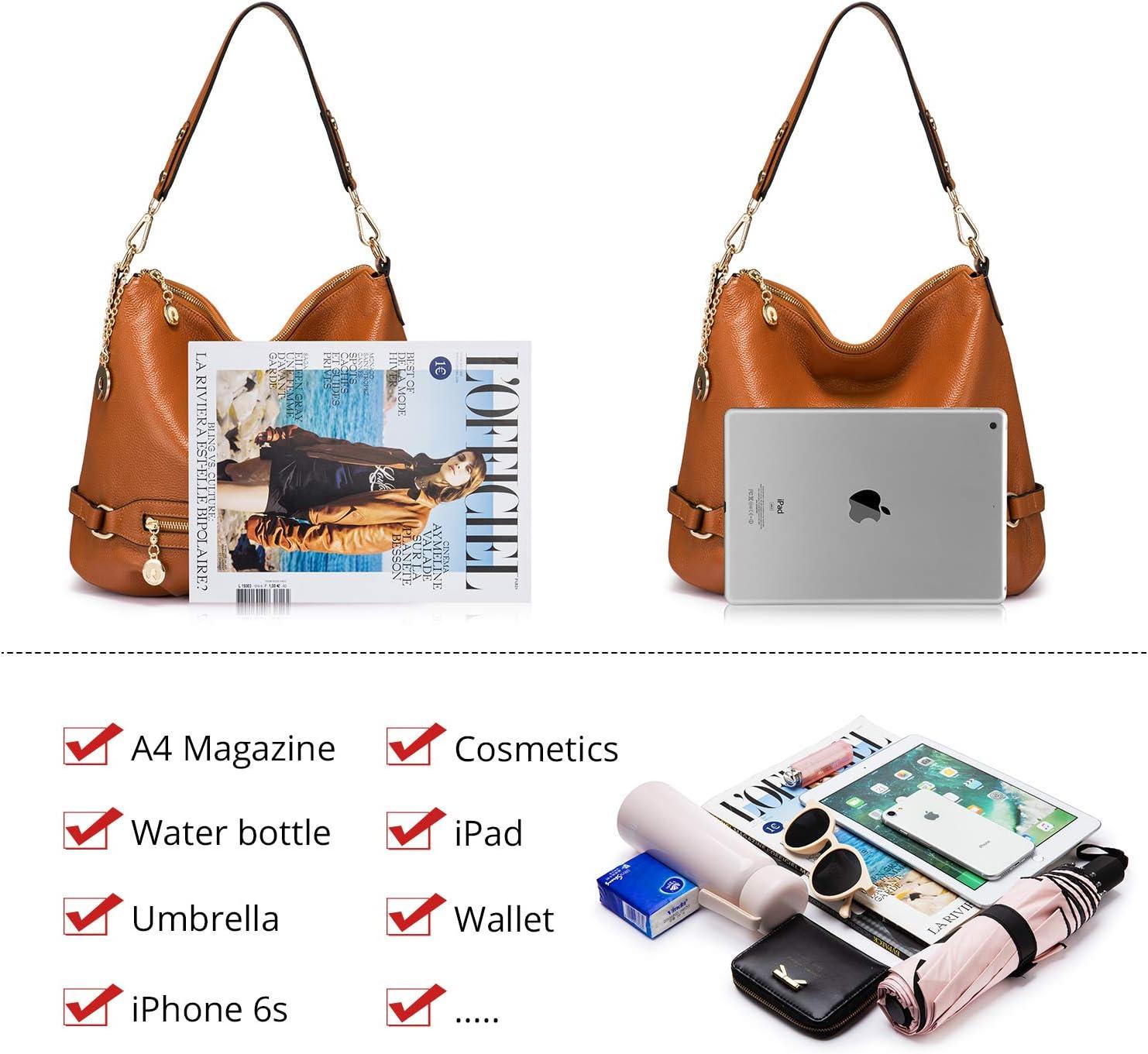 imageGenuine Leather Handbags for Women Large Designer Ladies Shoulder Bag Bucket Style