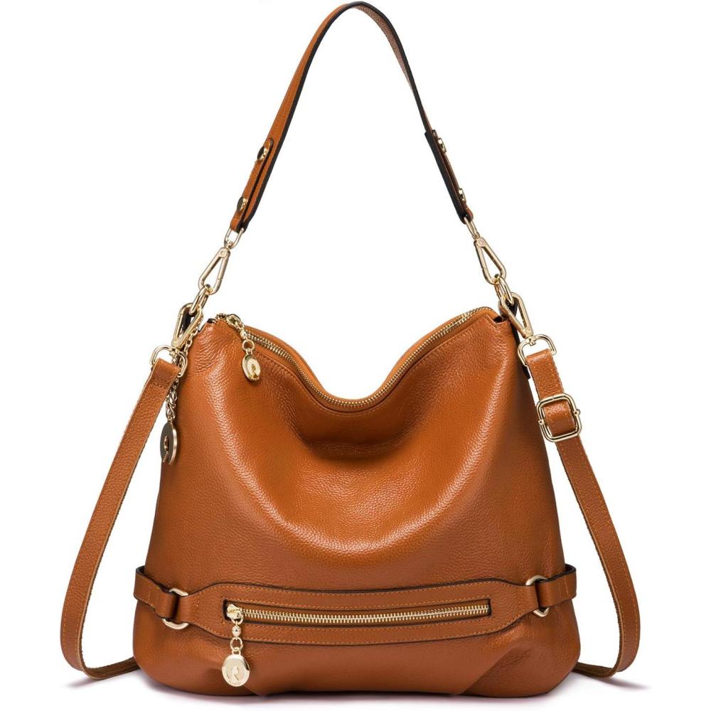 imageGenuine Leather Handbags for Women Large Designer Ladies Shoulder Bag Bucket Style