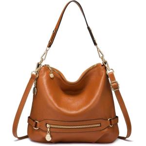 Genuine Leather Handbags for Women Large Designer Ladies Shoulder Bag Bucket Style